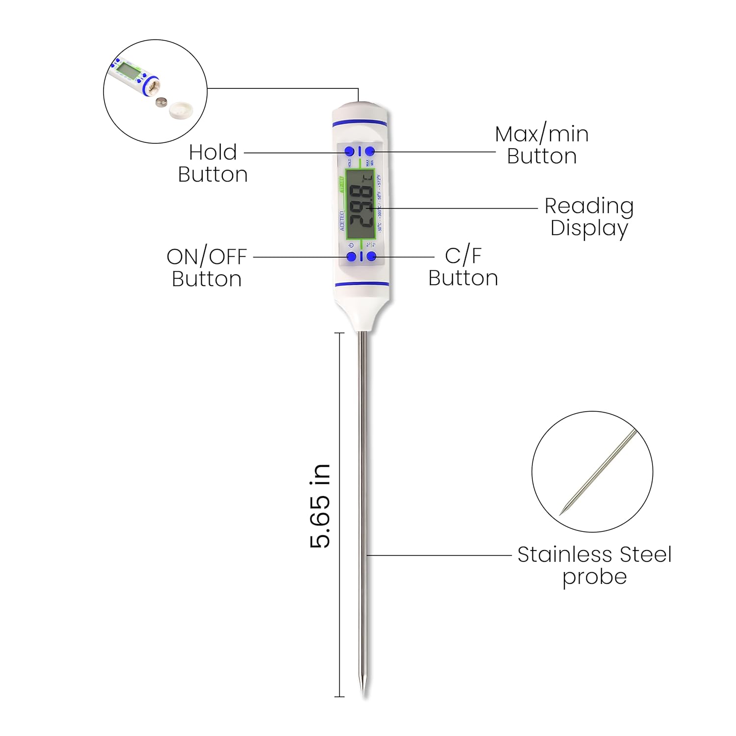 tp101-2 aceteq TP101 digital thermometer